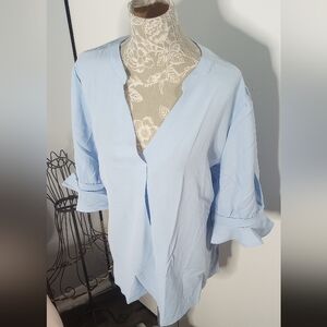 2 For $10 Khol's Light Blue Blouse with Mid Sleeves